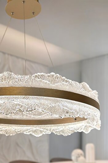 Renkoled Aydınlatma 3 Renk ışıklı kumandalı Modern Sarkıt Led Avize ledli avize Salon ,oda ,mutfak ,hol 50 CM