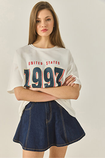 Bianco Lucci Damen-T-Shirt 1997 aus bedruckter Baumwolle in Übergröße 3056 60284048