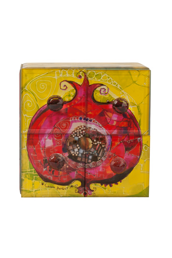 Biggdesign Glass Jewelry Box with 4 Drawers