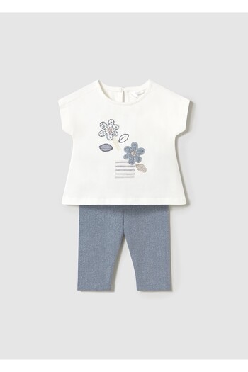 MAYORAL Baby Girl Blouse Leggings Set Blue