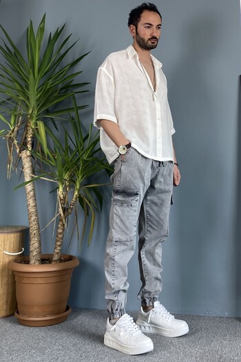 Alışveriş Sokağı Boyfriend Jogger Cargo Jeans with Elastic Legs