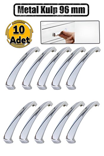 Badem10 Motiv 10 buc. Mobilier Bucătărie Dulap Sertar Dulap Capac Mânere Mâner Cromat 96MM 9.6CM Mâner metalic