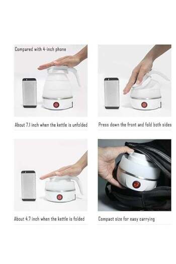Denx 600ml Foldable Electric Kettle Portable Small Outdoor Travel Kettle Telescopic Electric Kettle