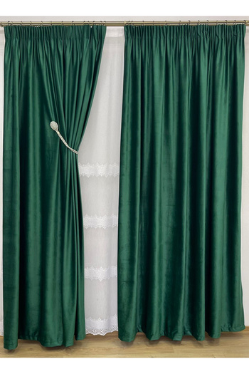 Liz Line Set of two velvet curtains, with drapery, various sizes and colors, from the "Velvet lux" range by Liz Line