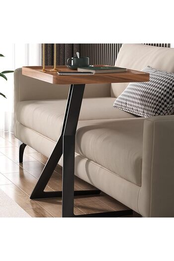 1st Beech Wood Coffee Serving Table 60x40x40 Cm - Brown & Black