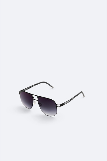Avva Men's Black Square Hand Made Sunglasses A41Y8812