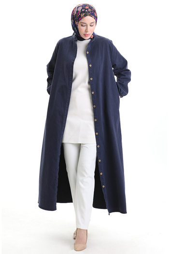 sefamerve Buttoned Jeans Ferace 0058-01 Navy Blue