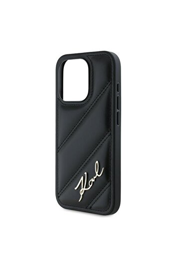 Karl Lagerfeld Carcasă pentru iPhone 15 Pro Max, Diagonal Quilted Script, Karl Lagerfeld - Negru