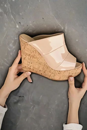 PayBuy Women's Elegant Shoes Cork Wedge Heel Slippers Special Design Evening Dress Shoes