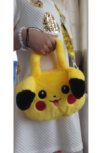 ELAS HOME PİKAÇU PELUŞ ÇANTA MODELİ Uzunluk 17cm En20 cm