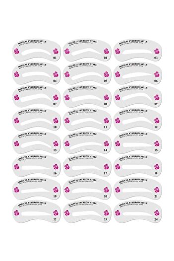 unbranded Eyebrow Shaping Tool Set, 24 Pieces, White