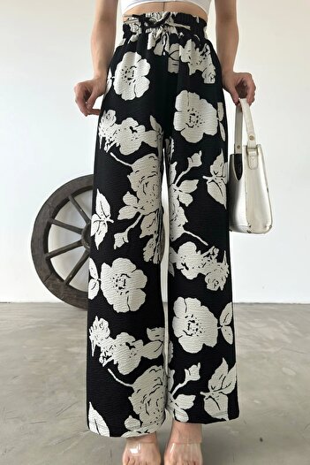 TakıDolabı Patterned Elastic Waist Wrap Pants