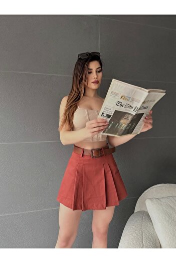 TakıDolabı Шорти з поясом і плісированою спідницею