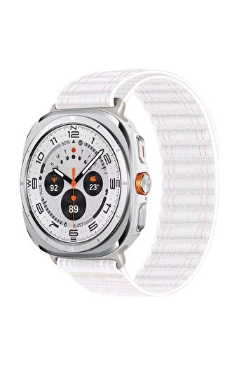REDz Accessories Curea sport elastică, pentru Samsung Galaxy Watch Ultra 47mm, curea cu cataramă reglabilă, nailon, albă