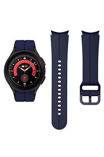 REDz Accessories Curea sport pentru Samsung Galaxy Watch, reglabilă, cu dungi, silicon, bleumarin