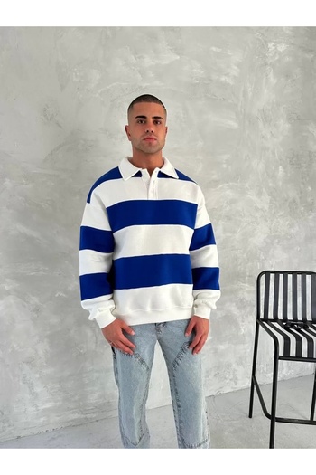 CVS Unisex Three Thread Piece Collar Sweatshirt - Blue