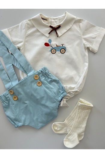 il mio bambino Vintage car romper takım