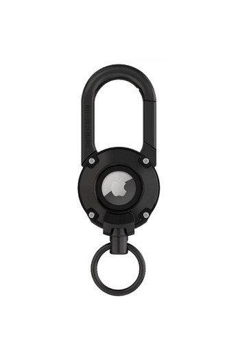 REDz Accessories Carabiner Case for Apple Airtag, Key Ring, Shockproof, Stainless-steel, Black
