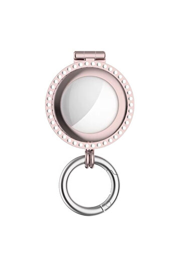 REDz Accessories Rhinestone Case for Airtag, Carabiner, Stainless-steel, Pink