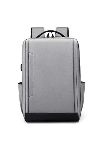 REDz Accessories Rucsac multifuncțional pentru laptop, port de încărcare USB, compatibil cu geantă de 15", material textil, gri