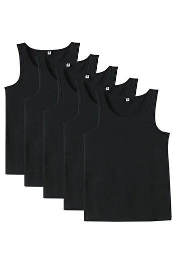 tambattal 5 Pcs Plus Size Cotton Classic Tank Top (Large Wide Fit)