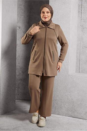 Alvina 20646 Model Zipper and Trousers Suit