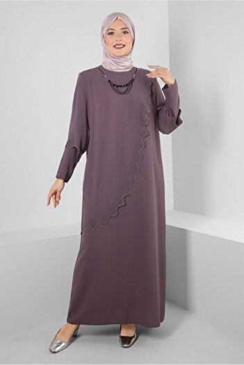 Alvina Chain Detailed Rhinestone CREPE DRESS 20381