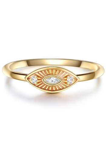 Glanzstücke München Silberring Ring Sterling Silber gelbgold Zirkonia weiß