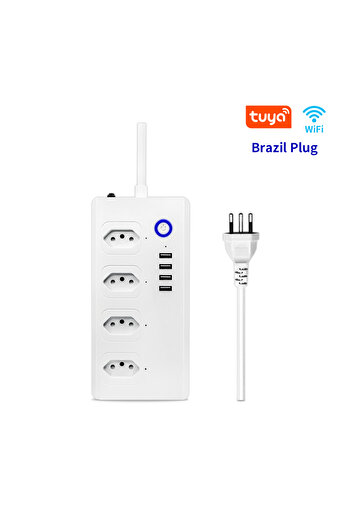Choice1 WiFi Version Tuya Wifi/ZigBee Smart Power Strip 4 Outlets Plug 4 USB Brazil Plugs 1.5M Extension Cor