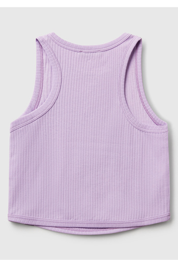 United Colors of Benetton Girl's Lilac Corded Crop Tank Top