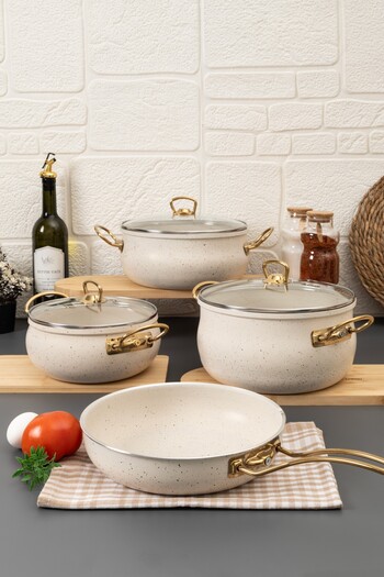 Protef 7 Piece White Color Granite Cookware Set – Bring Elegance and Durability to Your Kitchens!
