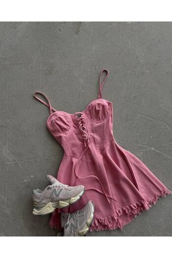 Friday Mood Women's Eyelet Detailed Flounce Mini Dress