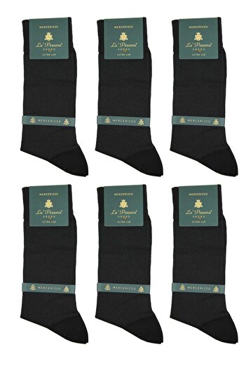 La Pescara Black Dot Pattern Ultra Luxury 6-Piece Mercerized Men's Socks Crp399