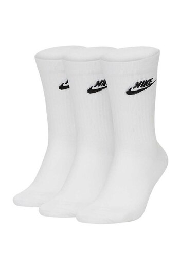 Nike ΚΑΛΤΣΕΣ Nike Sportswear Everyday Essential Crew 3 ζευγάρια, Λευκές, Unisex