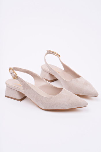 meyra'nın ayakkabıları Women's Skin Suede Stylish Buckle Short Heeled Shoes