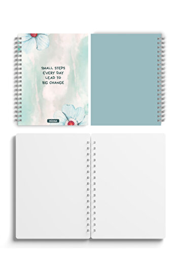 Miona A5 Spiralli Karton Kapak 2’li Set 80 Gram 60 Yaprak Çizgisiz Okul Defteri , Notebook