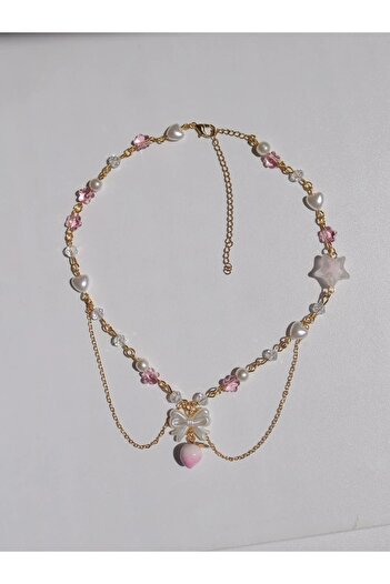Reorah Collection Peach Blush Tasarım Choker Kolye