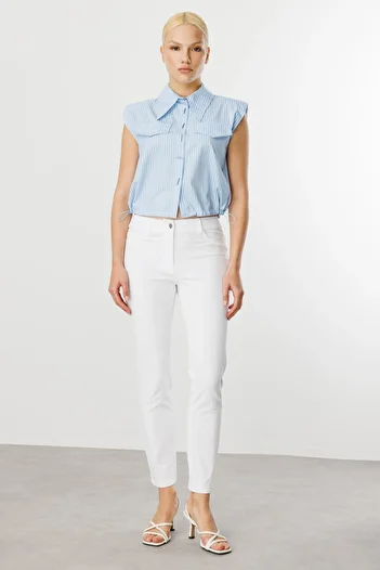 Ekol Five Pocket Skinny Leg Canvas Trousers