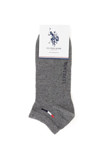 U.S. Polo Assn. 2’li Paket Çorap Gri Lacivert - Regular Fit - Şık Ve Rahat Tasarım (ERKEK/)