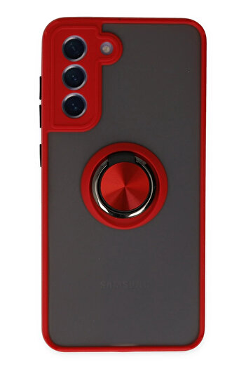NewFace Samsung Galaxy S21 Fe Case Montreal Silicone Cover with Ring - Red Zrnet