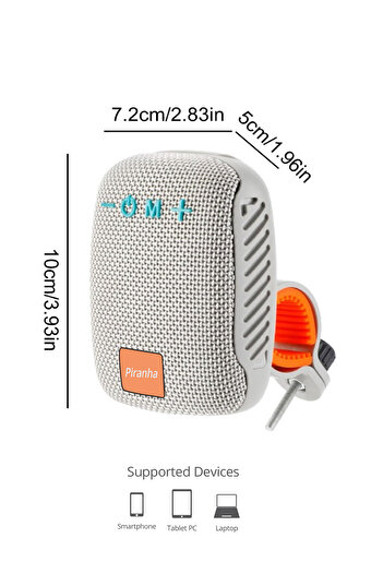 Piranha 7833-G Portatif Tws Bluetooth Hoparlör / Bisiklet Motosiklet Scooter Aparatı / Usb & Tf Kart Girişi