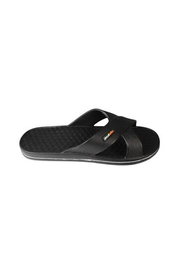 Yaz Kış Ayakkabı Yazkiş Men's Black Navy Blue Cross Banded 46-47 Large Size Pool Sea Garden Slippers