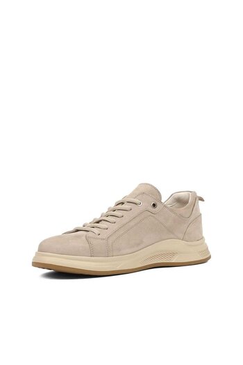 Celal Gültekin Erkek Bej Bağcıklı Kalın Tabanlı Nubuk Deri Sneaker
