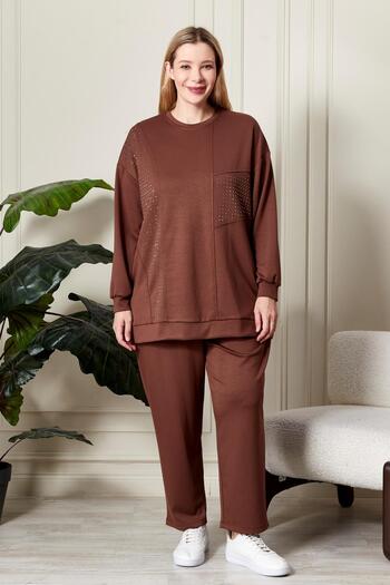 Ferace Γυναικείο Σετ Πέτρα Plus Size