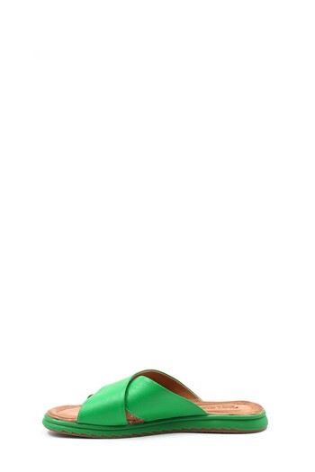 FAST STEP Genuine Leather Women's Slippers - Plain Design 657ZA2444