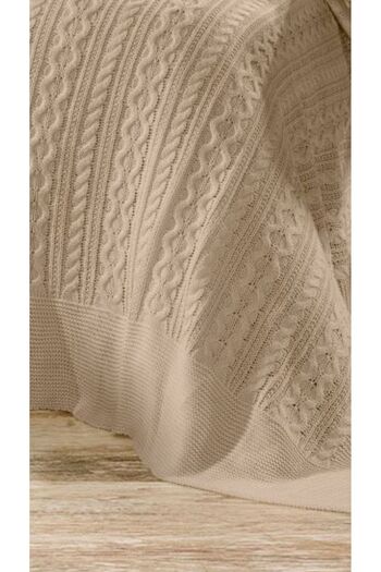 coton doux Mediterranean Knitwear Bedspread 220 X 240 (Biscuit)