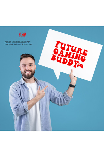 StoryGift Romania Sticker Autocolant 70CM Exterior cu un controller si textul "Future gaming buddy" - amic viito