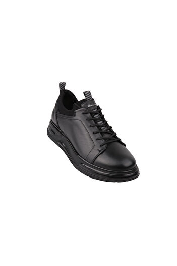 MARCOMEN 21187 SIYAH-SIYAH SNEAKER DERI AYAKKABI