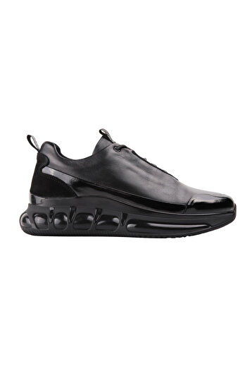 MARCOMEN 14598 SIYAH-SIYAH RUGAN SNEAKER DERI AYAKKABI