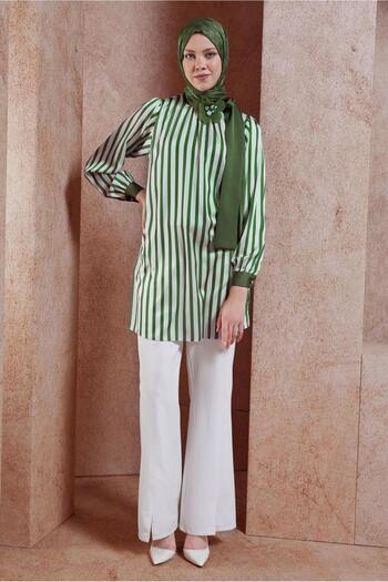 Alvina Satin Tunic - Striped Model 44629